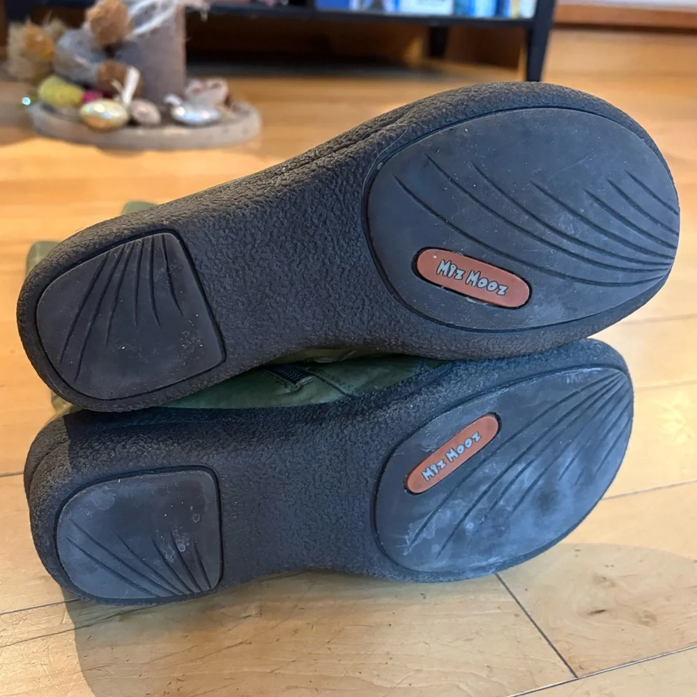 Miz Mooz Sage Green Leather Boots - 38 - Picture 10 of 11